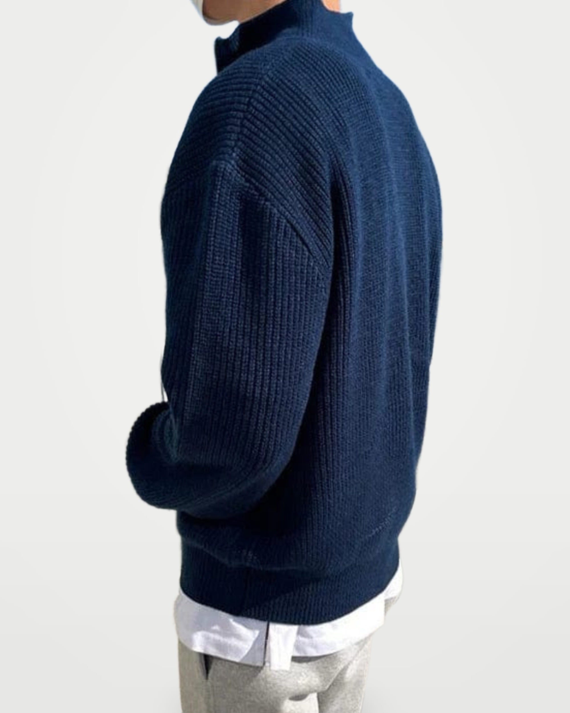The Athletics Society | Men's Ribbed Half-Zip Sweater - 4