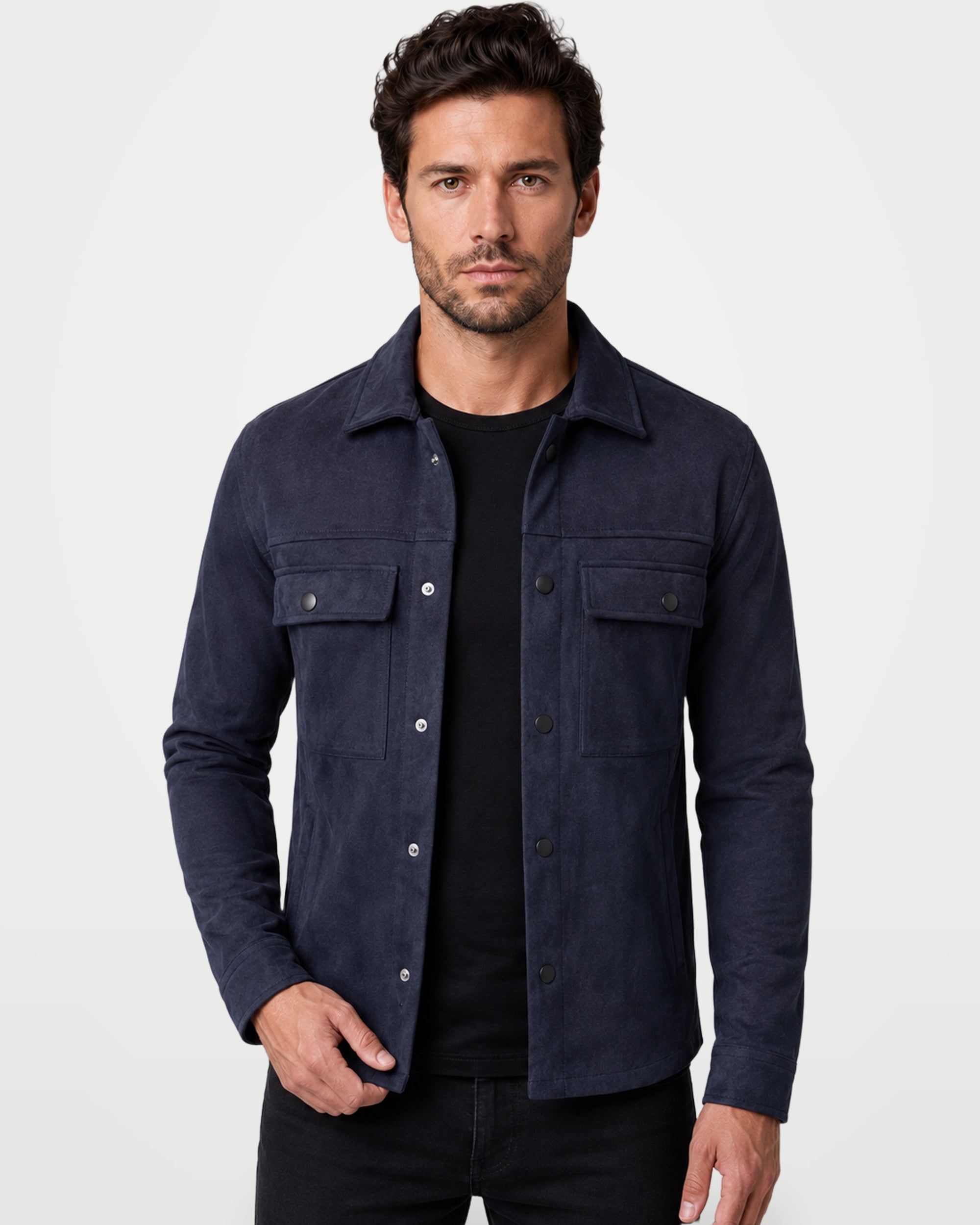The Athletics Society | Men's Slim Suede Overshirt Jacket - 5