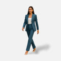 The Athletics Society | Women's Blazer & Trouser Set Tailored Straight Leg Office Suit - 2