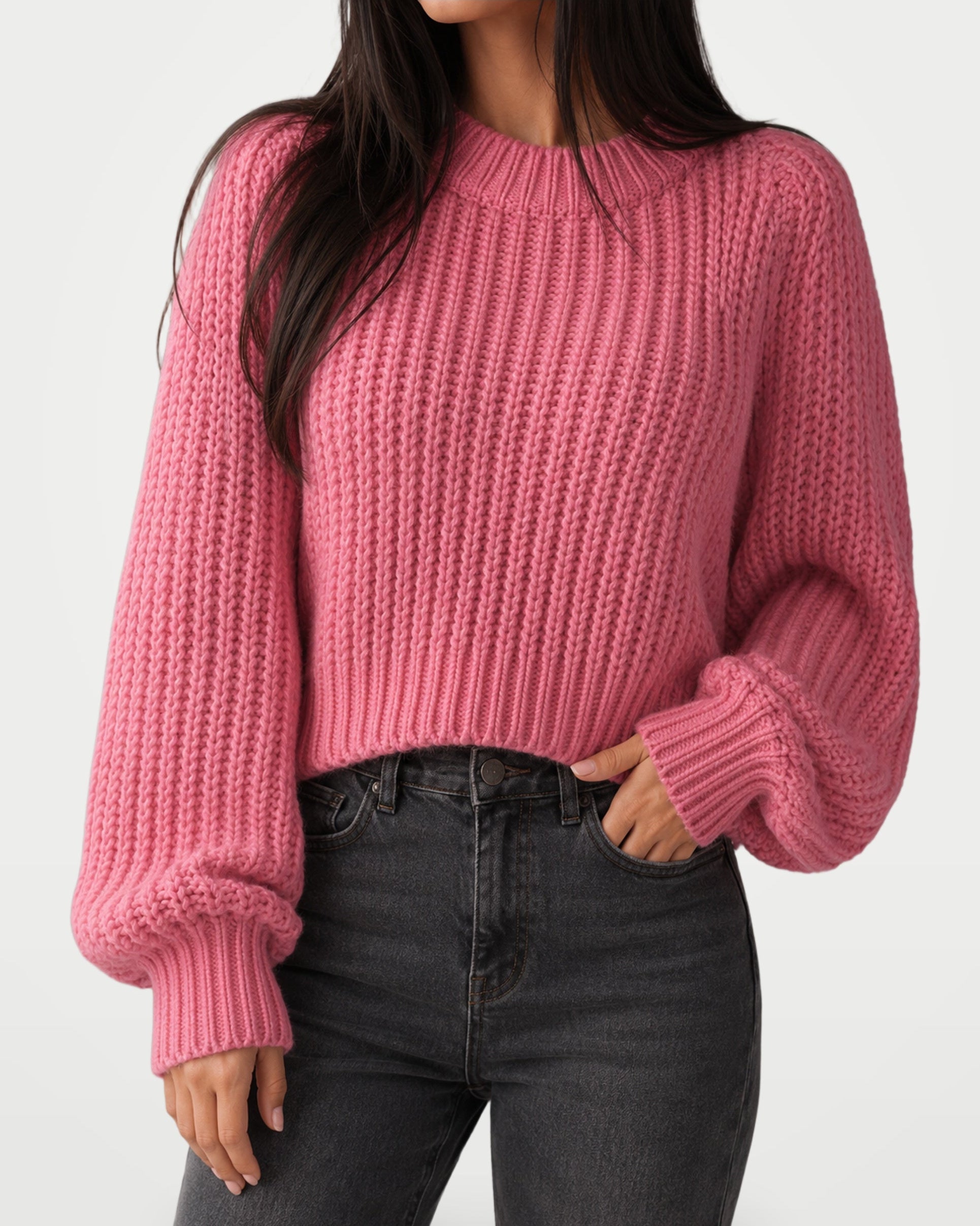 The Athletics Society | Women's Oversized Chunky Knit Sweater - 6