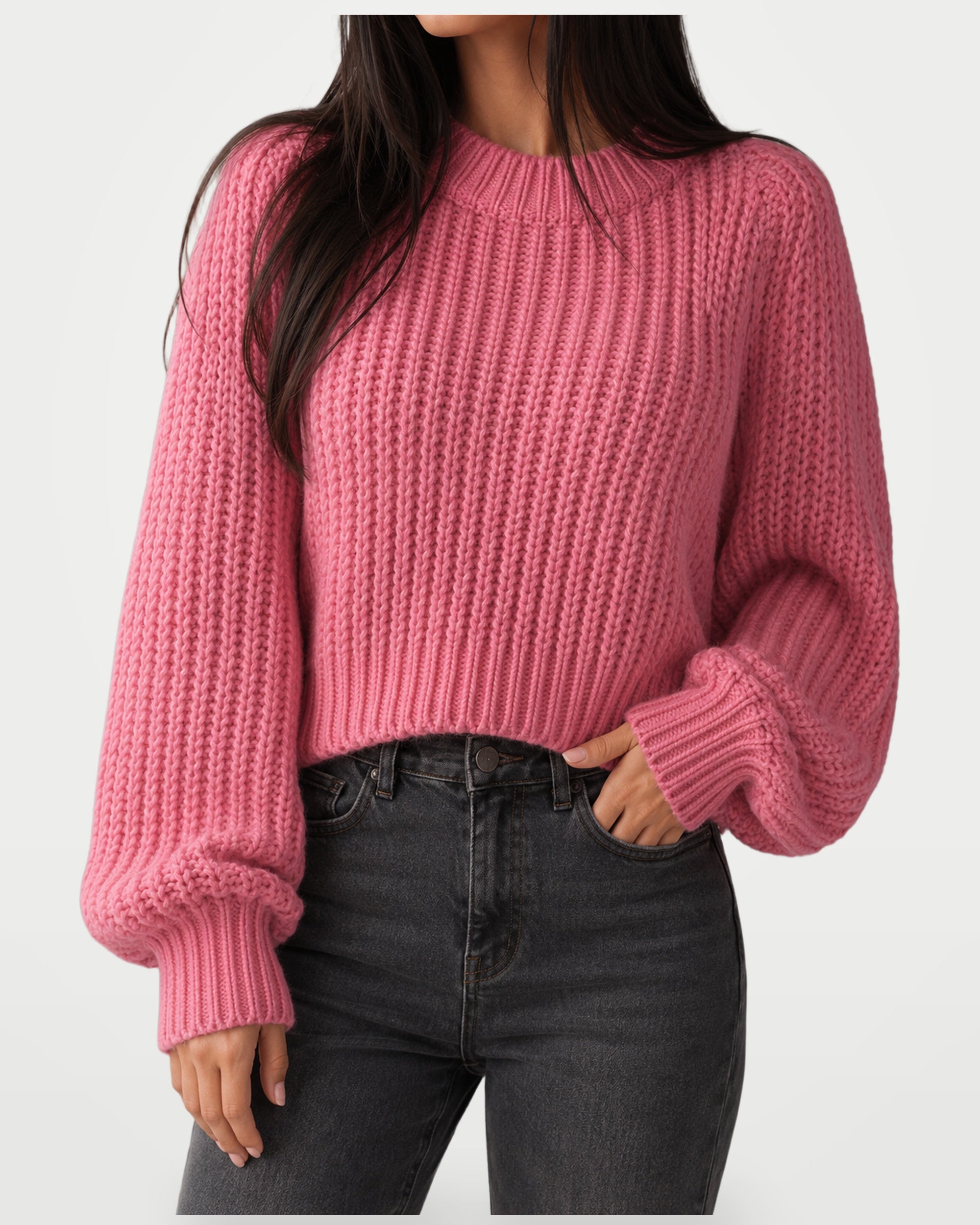 The Athletics Society | Women's Oversized Chunky Knit Sweater - 6
