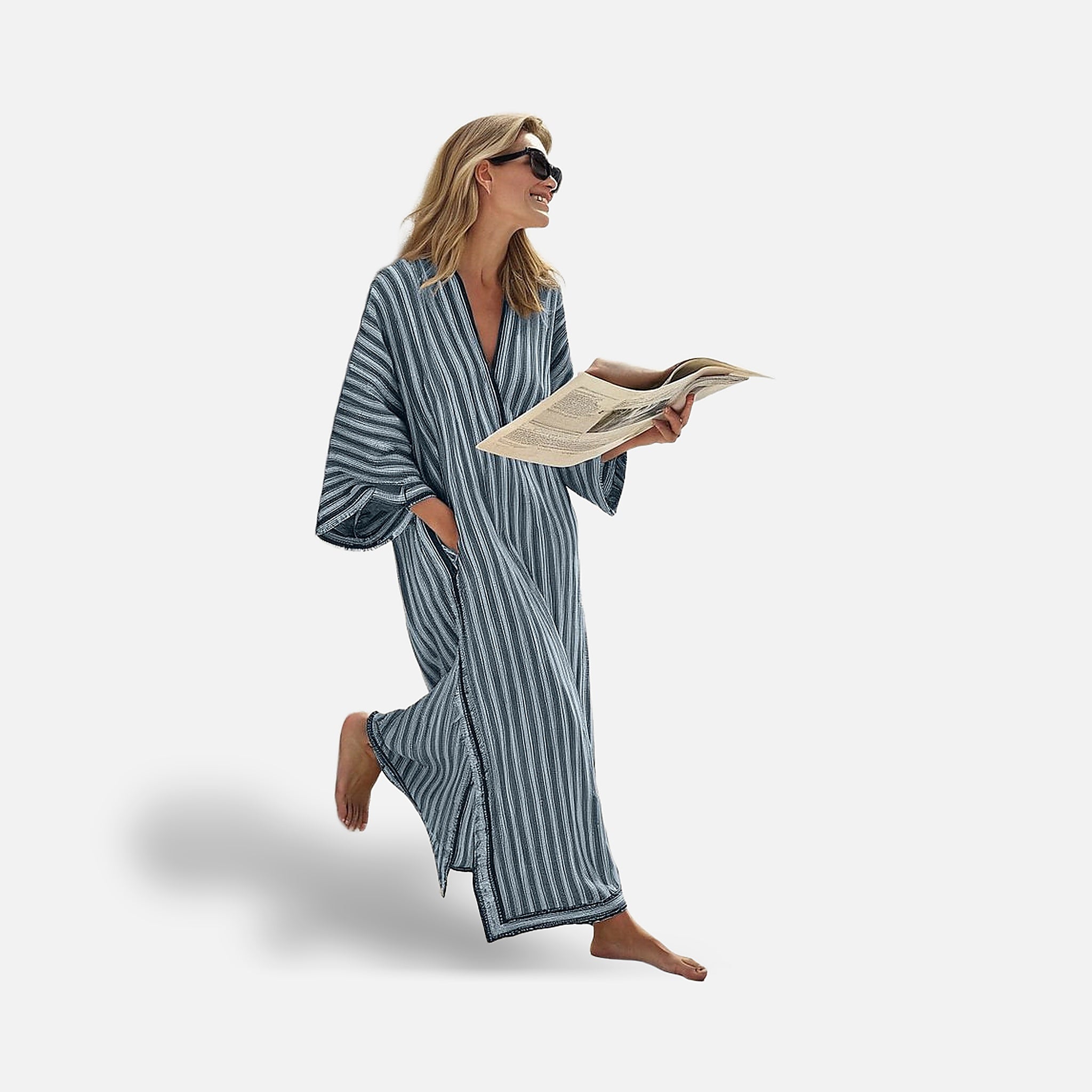 The Athletics Society | Women's Striped Kaftan Maxi Dress - 1