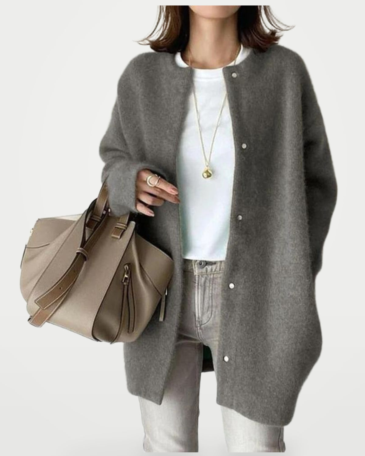 The Athletics Society | Women's Oversized Fluffy Knit Cardigan - 3