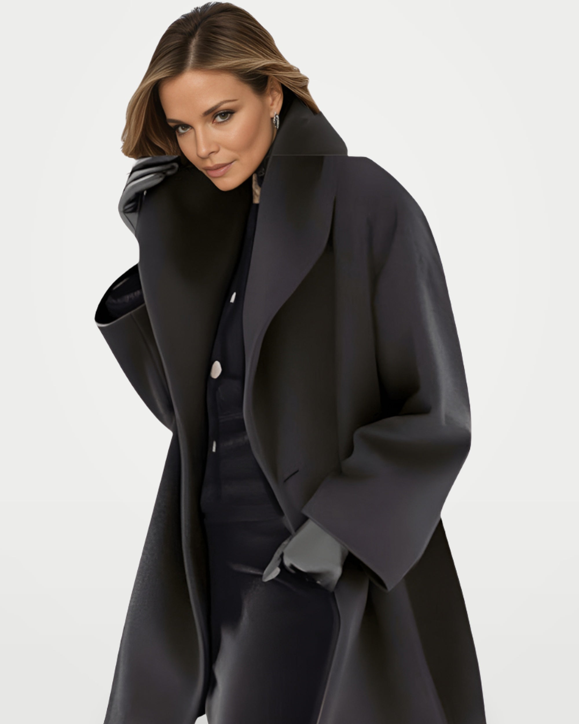 The Athletics Society | Women's Relaxed Wide Collar Coat - 3