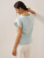 The Athletics Society | Women's Linen Flutter Sleeve Top - 15
