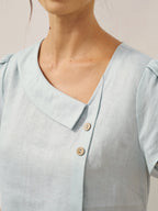 The Athletics Society | Women's Linen Flutter Sleeve Top - 19