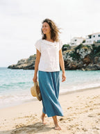 The Athletics Society | Women's Linen Flutter Sleeve Top - 3