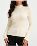 The Athletics Society | Women's Ribbed Mock Neck Sweater - 1