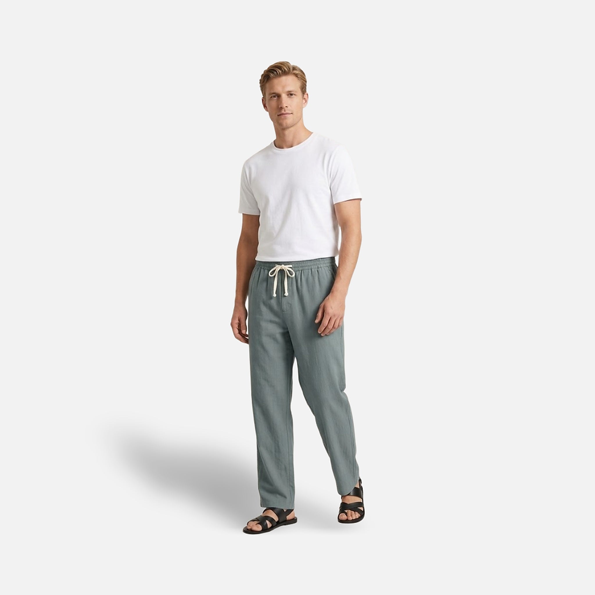 The Athletics Society | Men's Linen Cotton Trousers Straight Fit Breathable Lightweight - 7