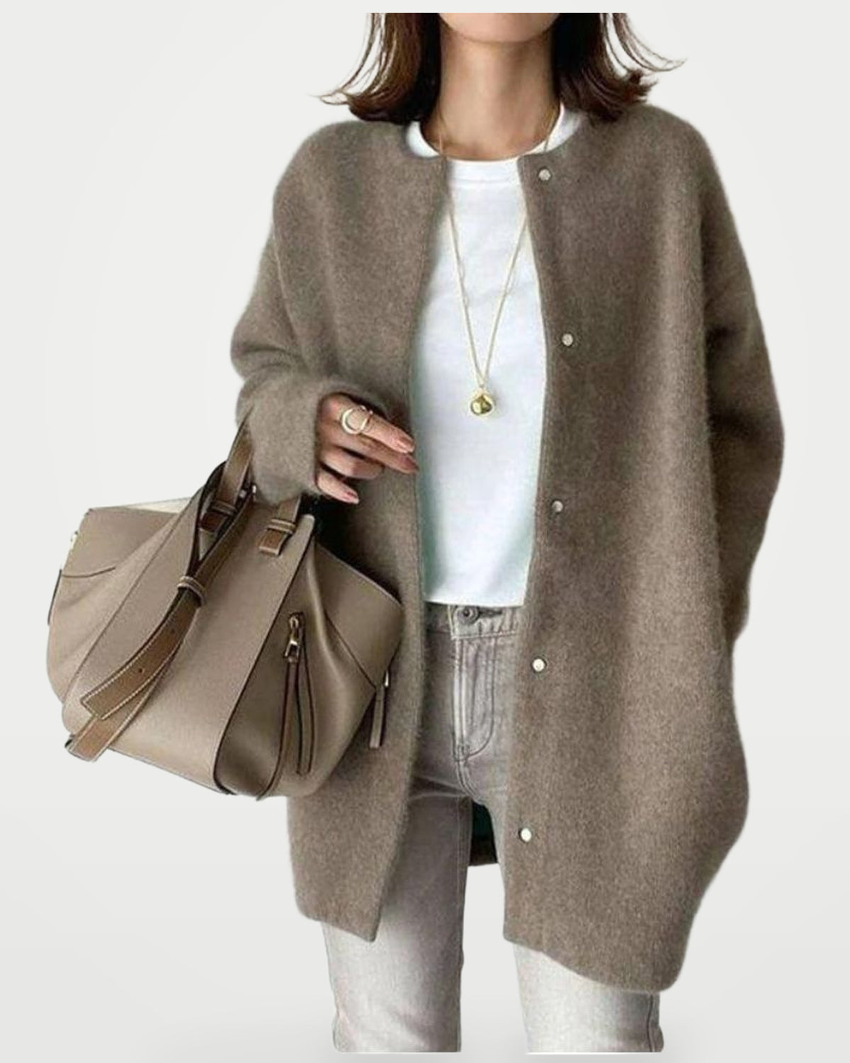 The Athletics Society | Women's Oversized Fluffy Knit Cardigan - 2
