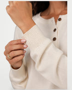The Athletics Society | Women's Fine Knit Henley Sweater - 6