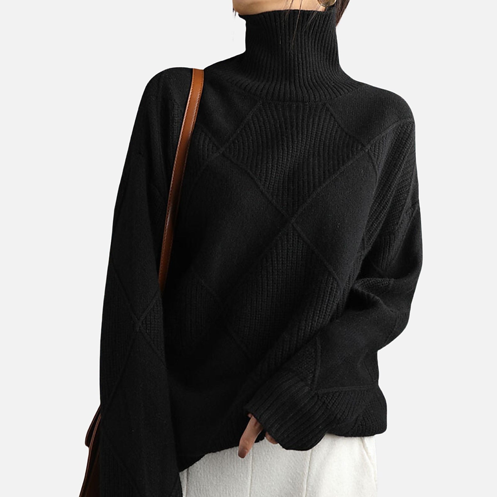 The Athletics Society | Women's Cashmere Turtleneck Sweater - 5