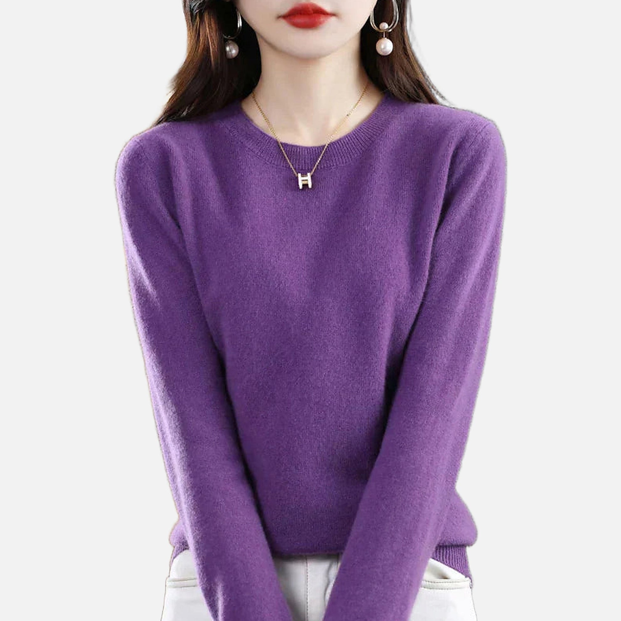 The Athletics Society | Women's Classic Cashmere Crewneck Sweater - 13