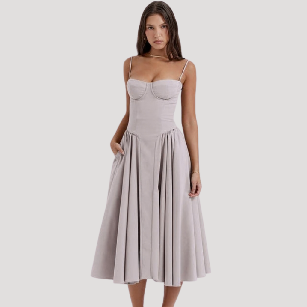 The Athletics Society | Women's Corset Bodice Midi Dress - 10