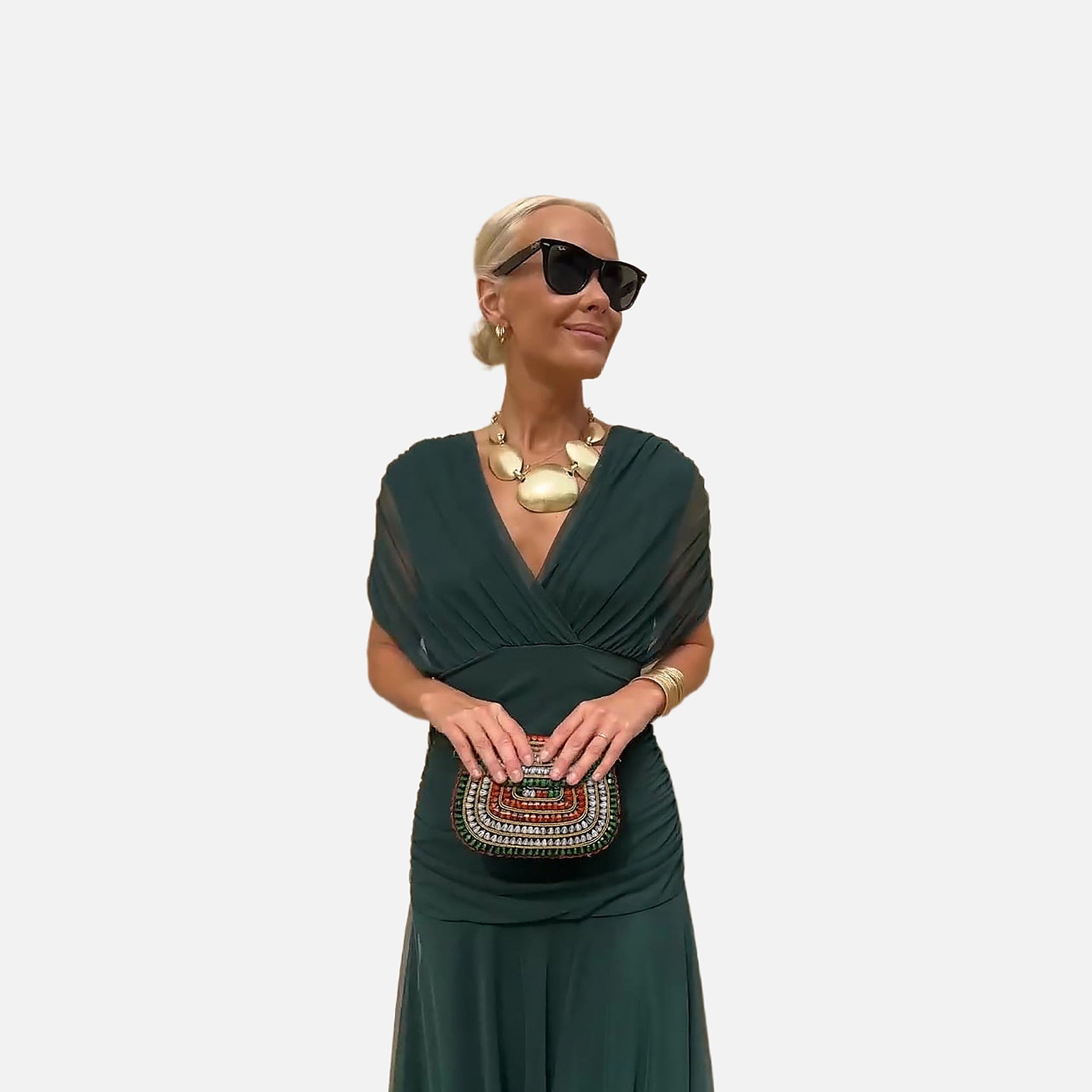 The Athletics Society | Women's Elegant V-Neck Maxi Dress - 8