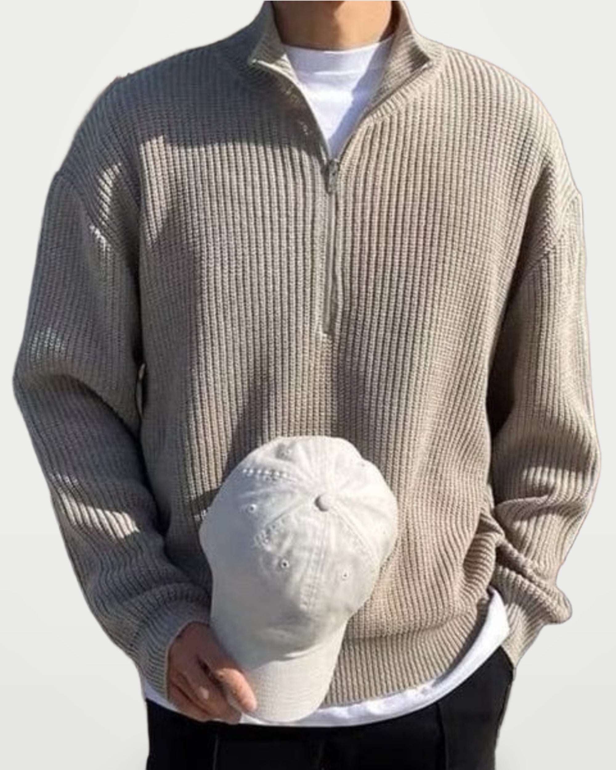 The Athletics Society | Men's Ribbed Half-Zip Sweater - 2