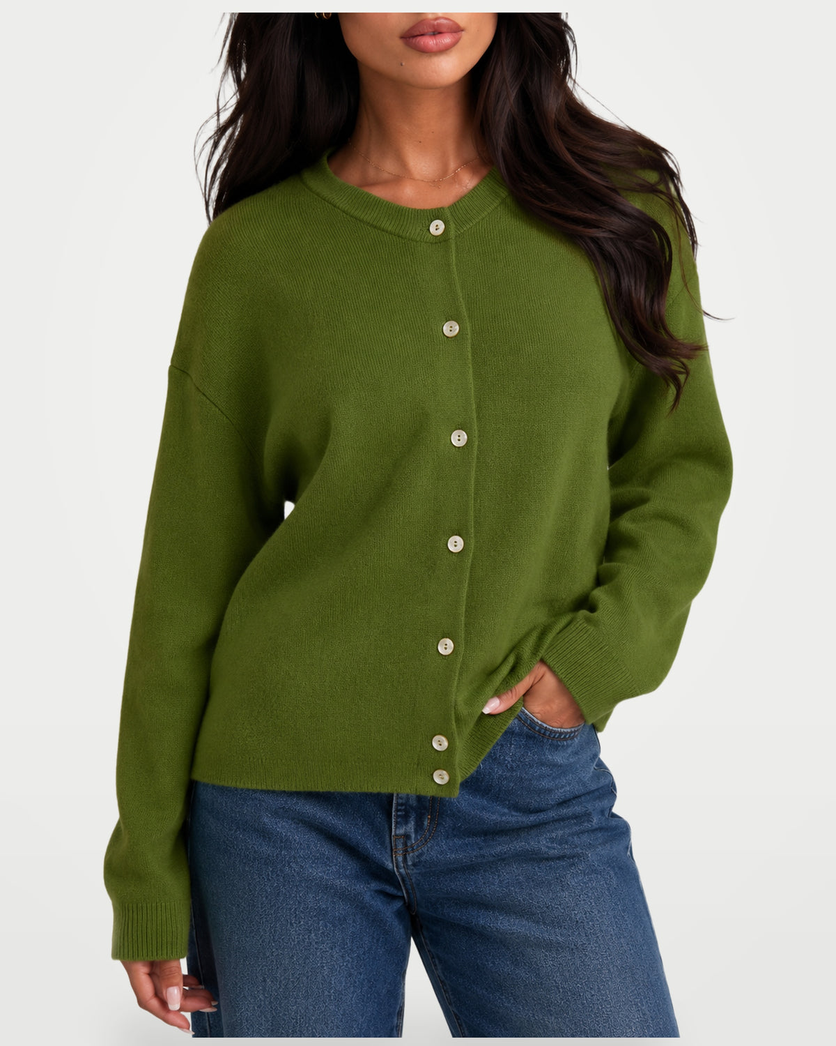 The Athletics Society | Women's Relaxed Fuzzy Knit Cardigan - 9