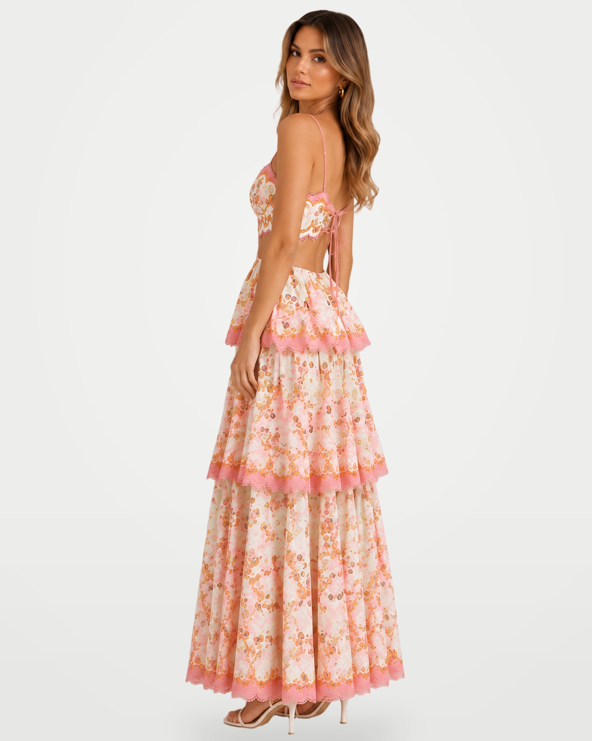 The Athletics Society | Women's Ruffled Patterned Maxi Dress - 2