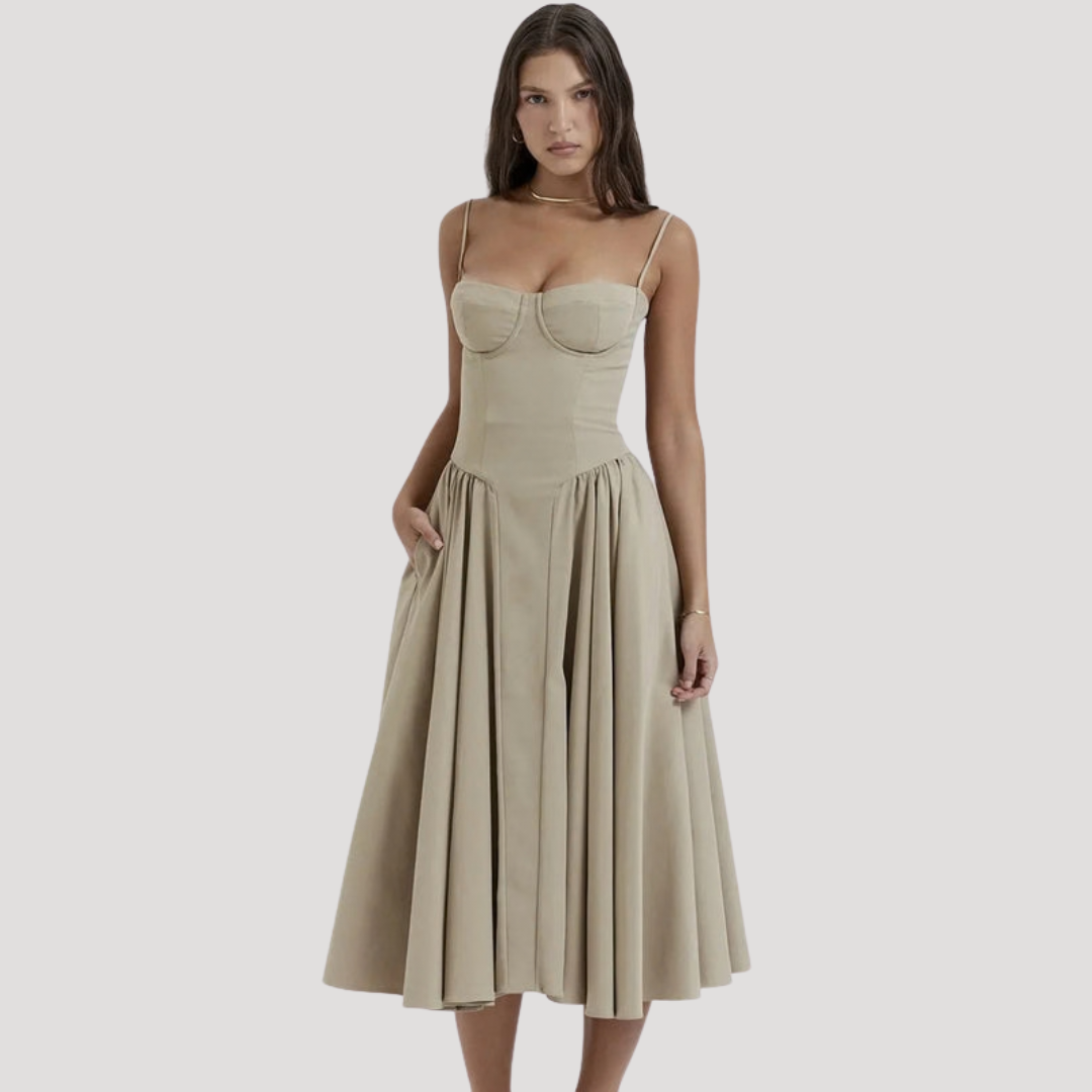The Athletics Society | Women's Corset Bodice Midi Dress - 6