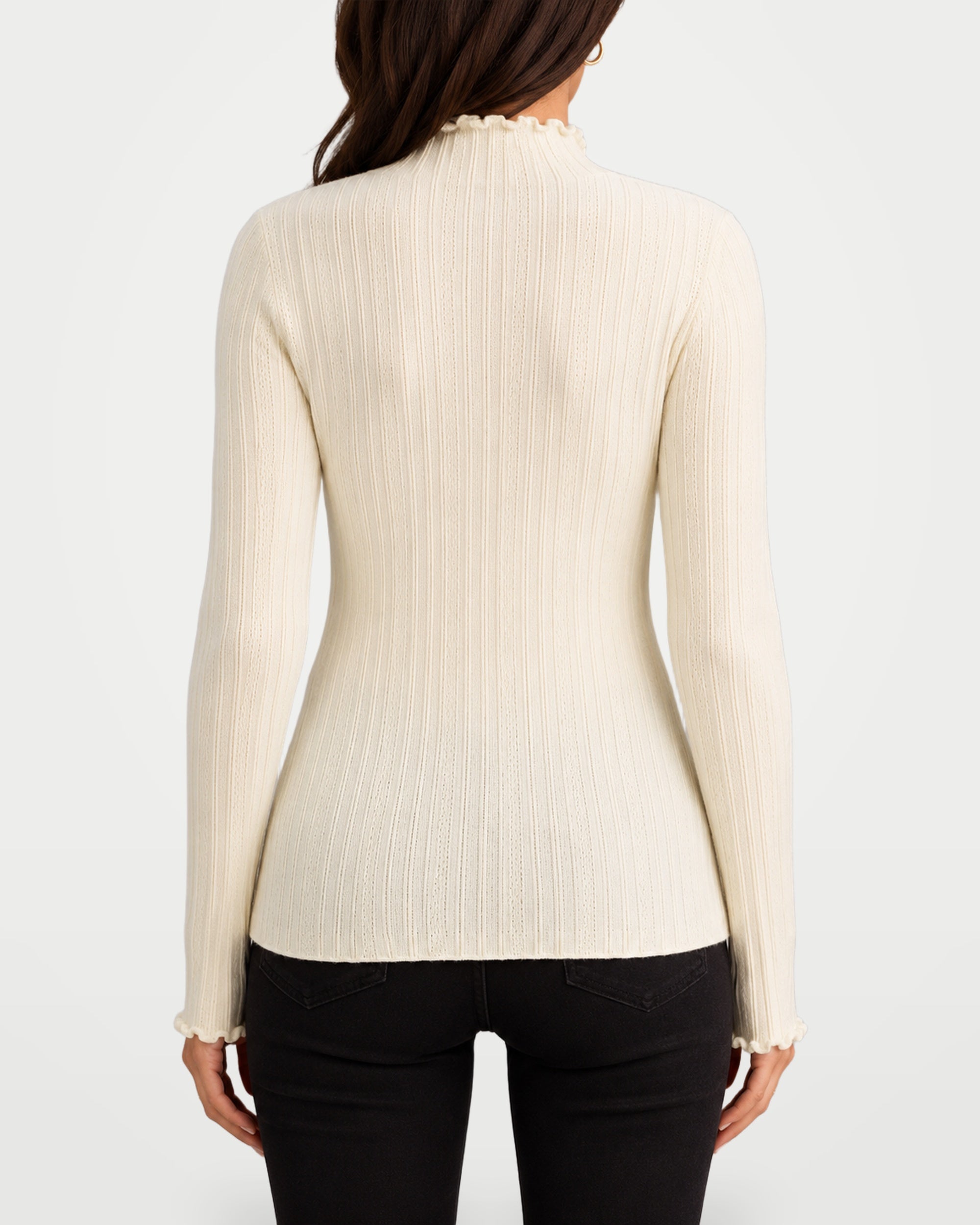 The Athletics Society | Women's Ribbed Mock Neck Sweater - 2
