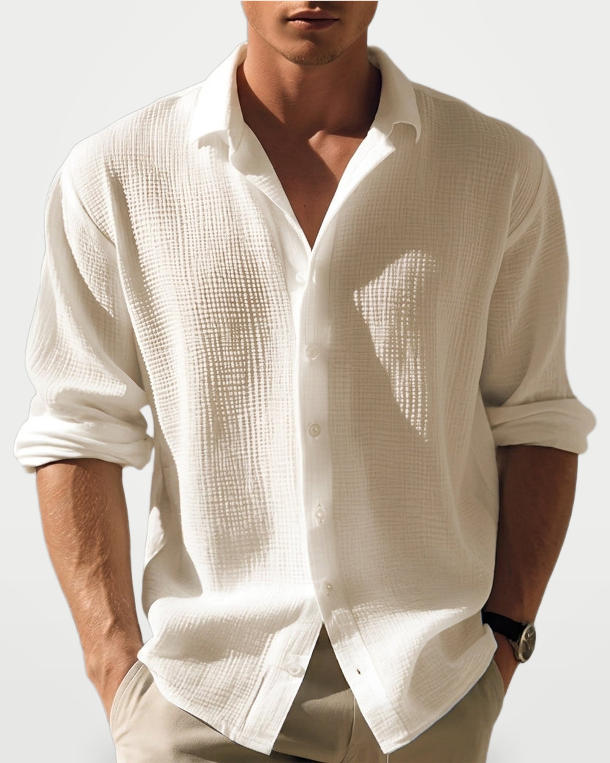 The Athletics Society | Men's Relaxed Cotton Linen Shirt - 2