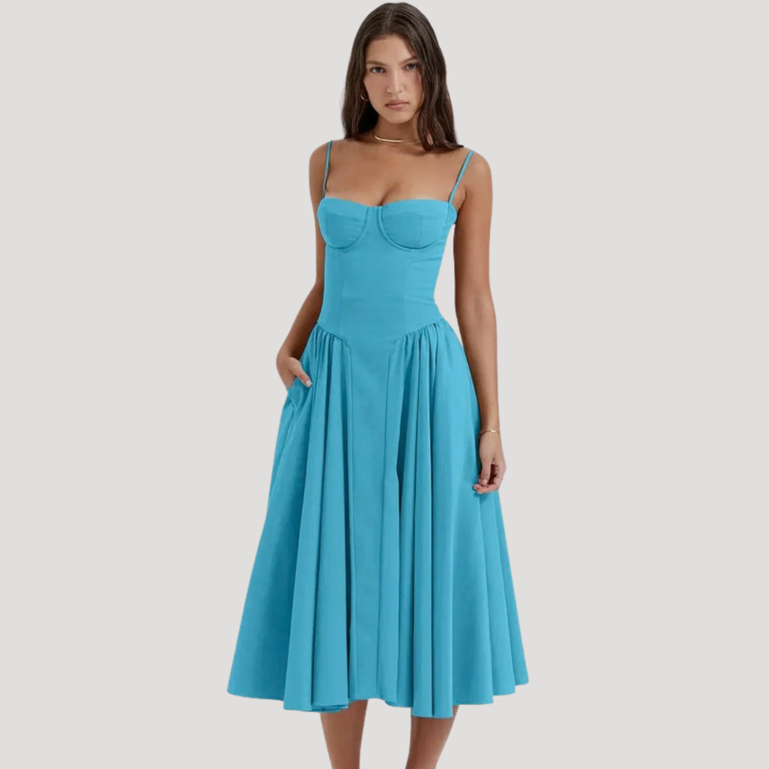 The Athletics Society | Women's Corset Bodice Midi Dress - 7