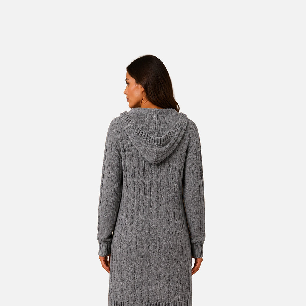 The Athletics Society | Women's Hooded Cable Knit Cardigan - 6