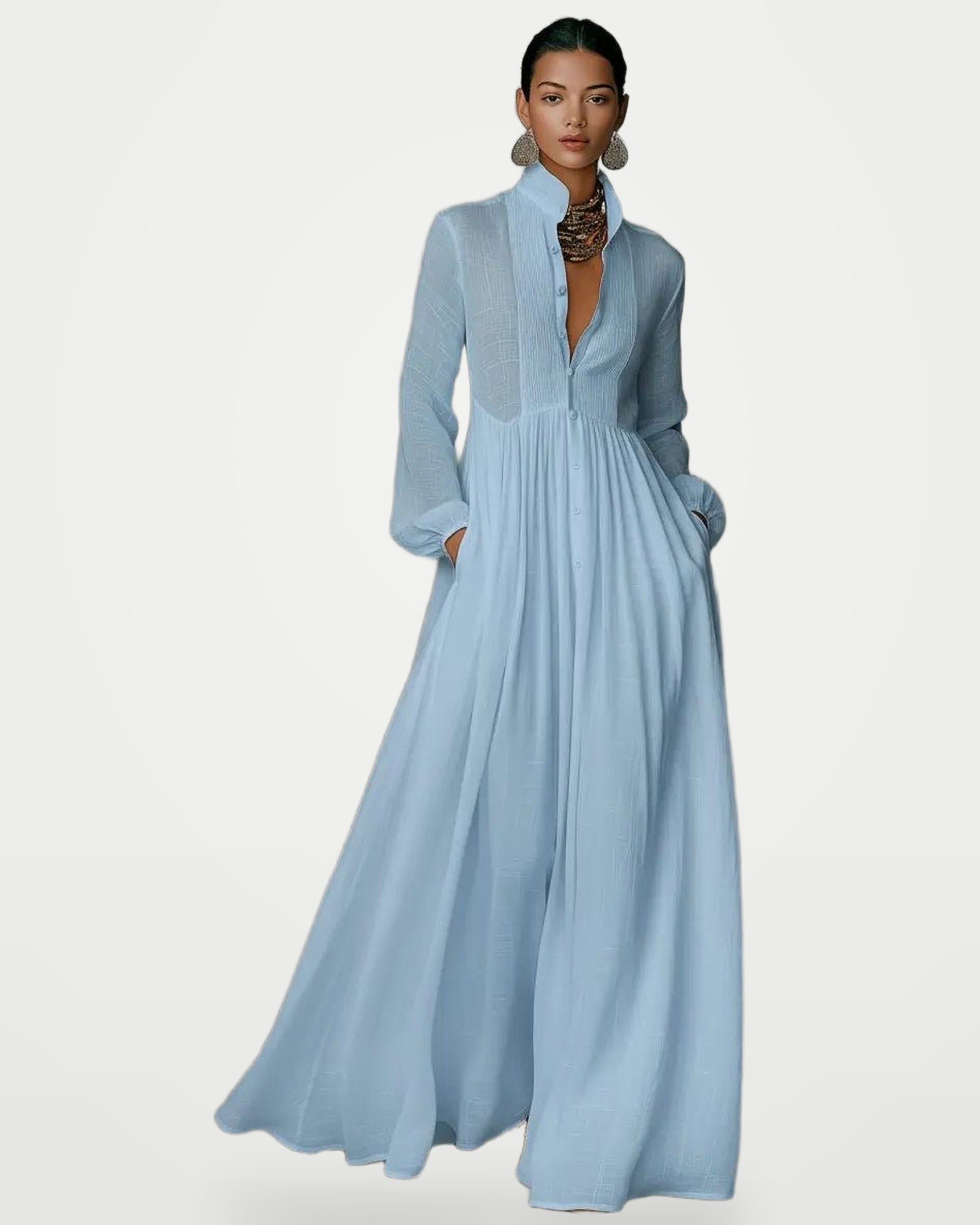 The Athletics Society | Women's Linen Blend Maxi Dress - 3