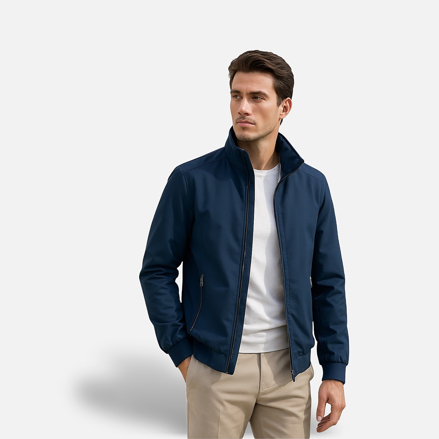 The Athletics Society | Men's Lightweight Windbreaker Jacket Zip-Front Spring Summer Casual - 1