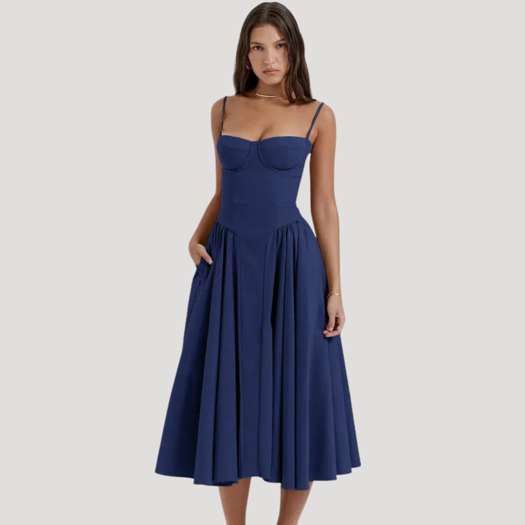 The Athletics Society | Women's Corset Bodice Midi Dress - 2