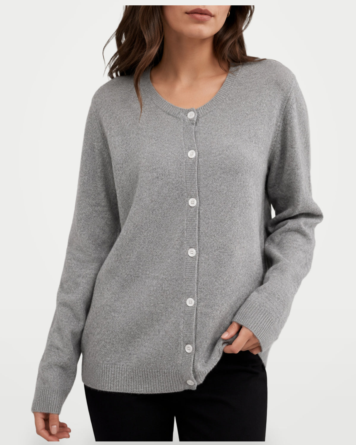The Athletics Society | Women's Relaxed Fuzzy Knit Cardigan - 7