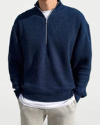 The Athletics Society | Men's Ribbed Half-Zip Sweater - 1