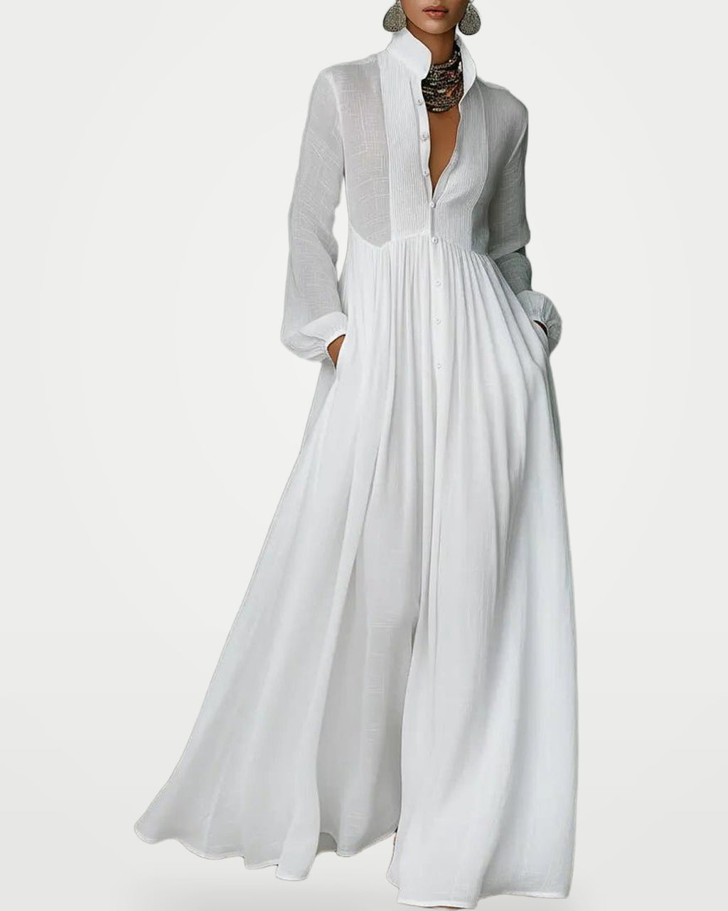 The Athletics Society | Women's Linen Blend Maxi Dress - 1