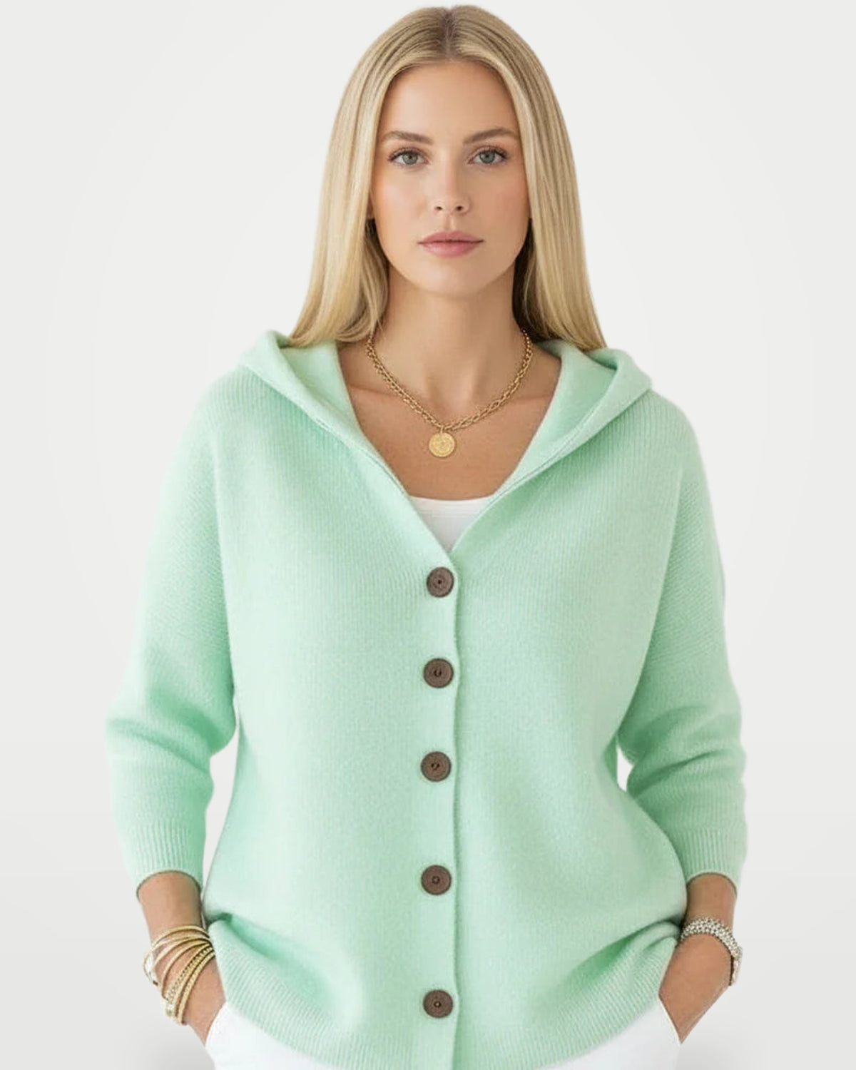 The Athletics Society | Women's Relaxed Knit Button Cardigan - 5