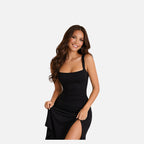 The Athletics Society | Women's Satin Maxi Dress Backless Slip Open Back Evening Gown - 3