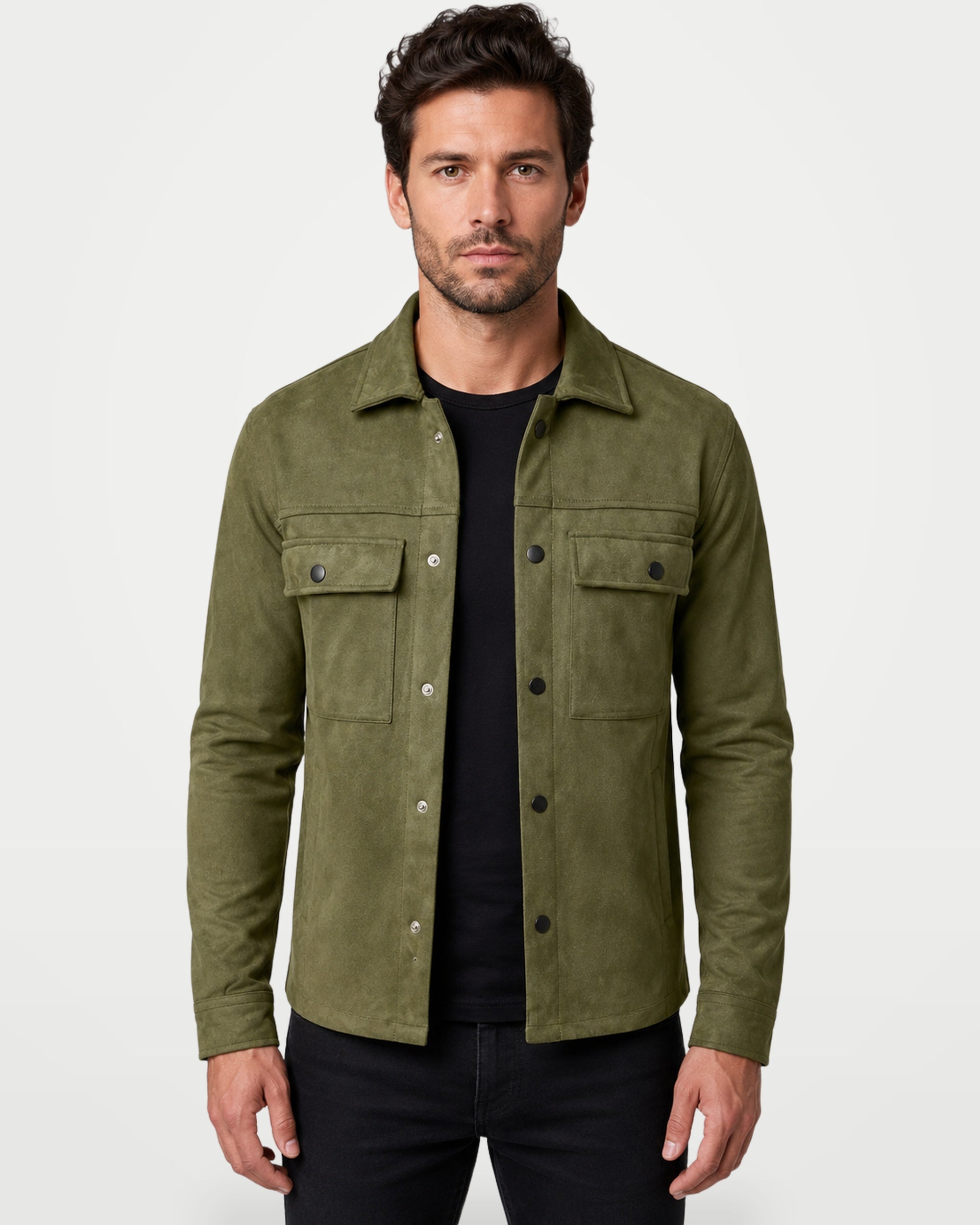 The Athletics Society | Men's Slim Suede Overshirt Jacket - 8