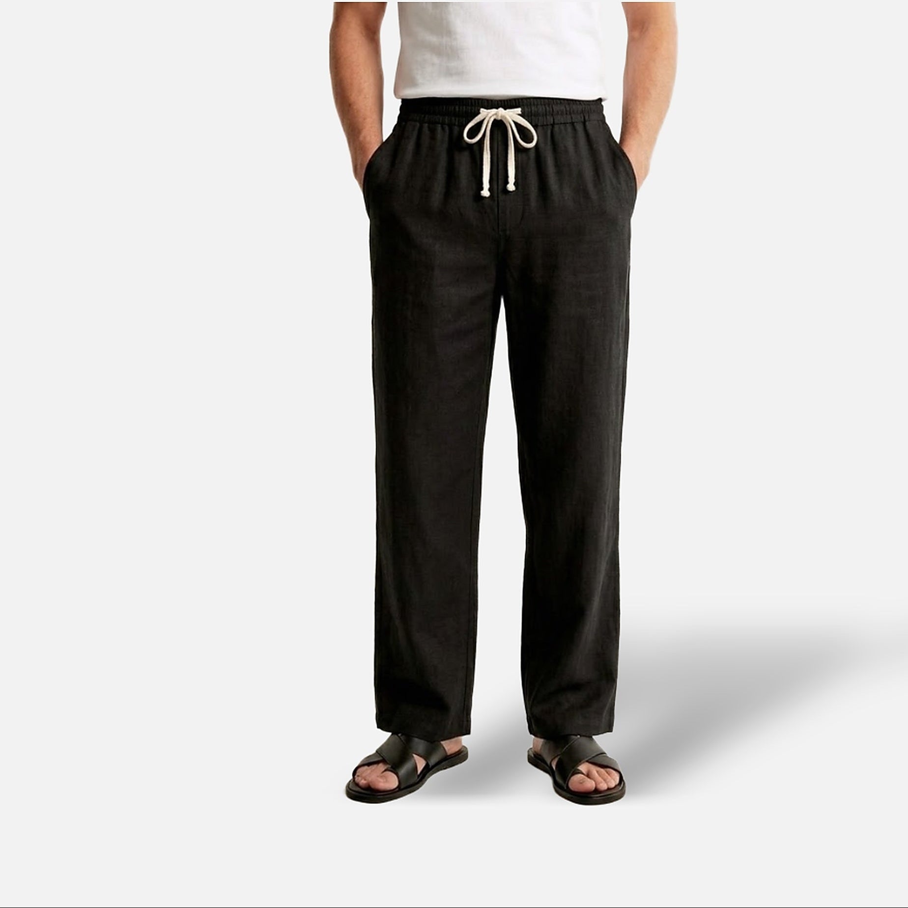 The Athletics Society | Men's Linen Cotton Trousers Straight Fit Breathable Lightweight - 2