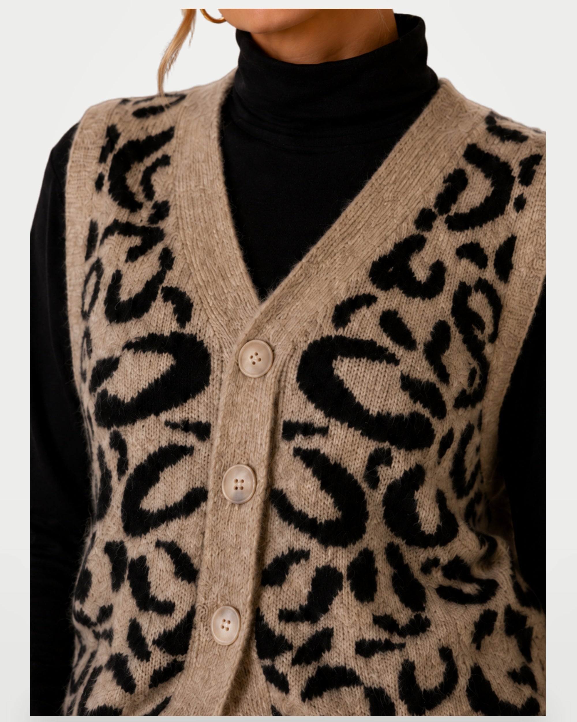 The Athletics Society | Women's Leopard Print Sweater Vest - 3