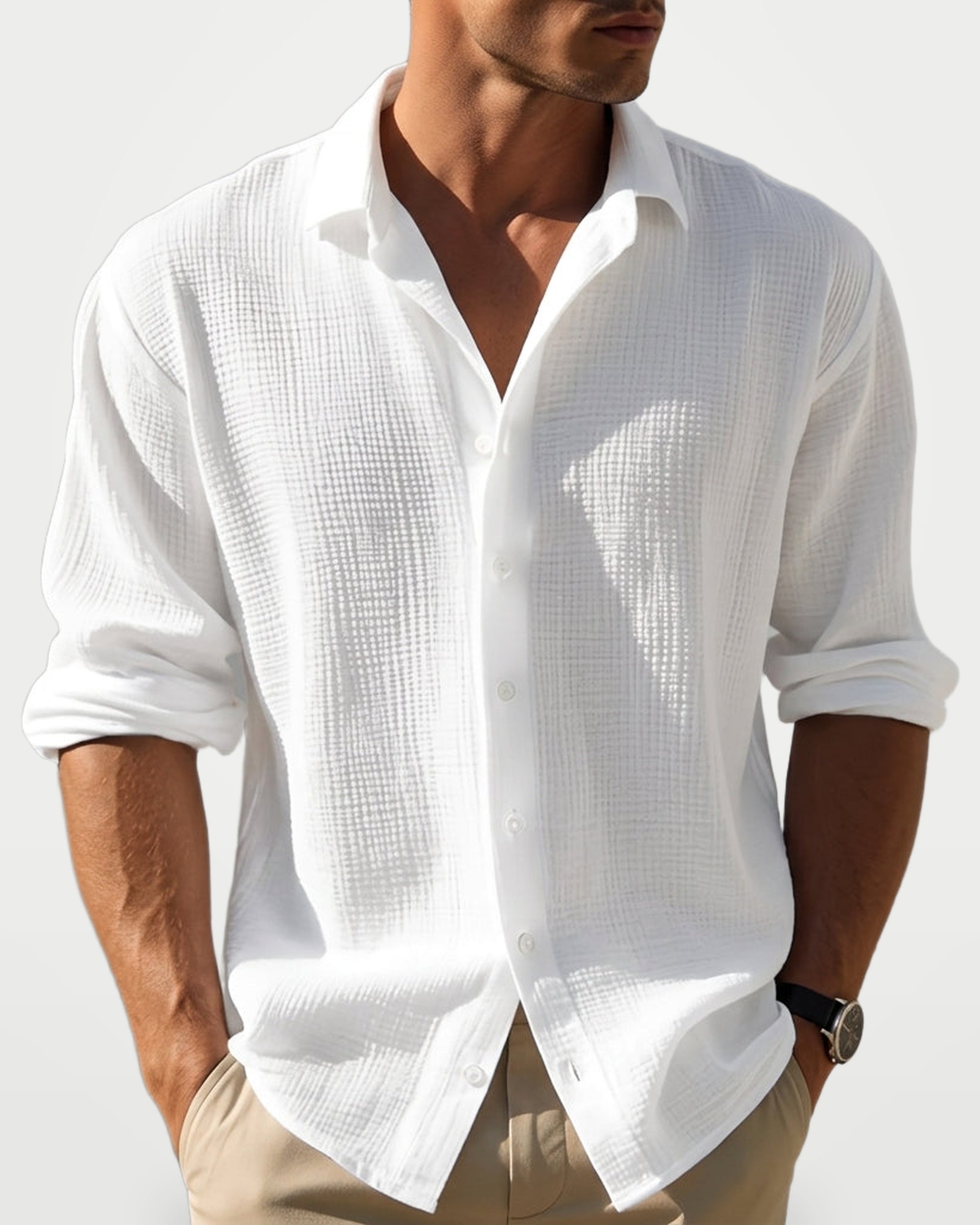 The Athletics Society | Men's Relaxed Cotton Linen Shirt - 1