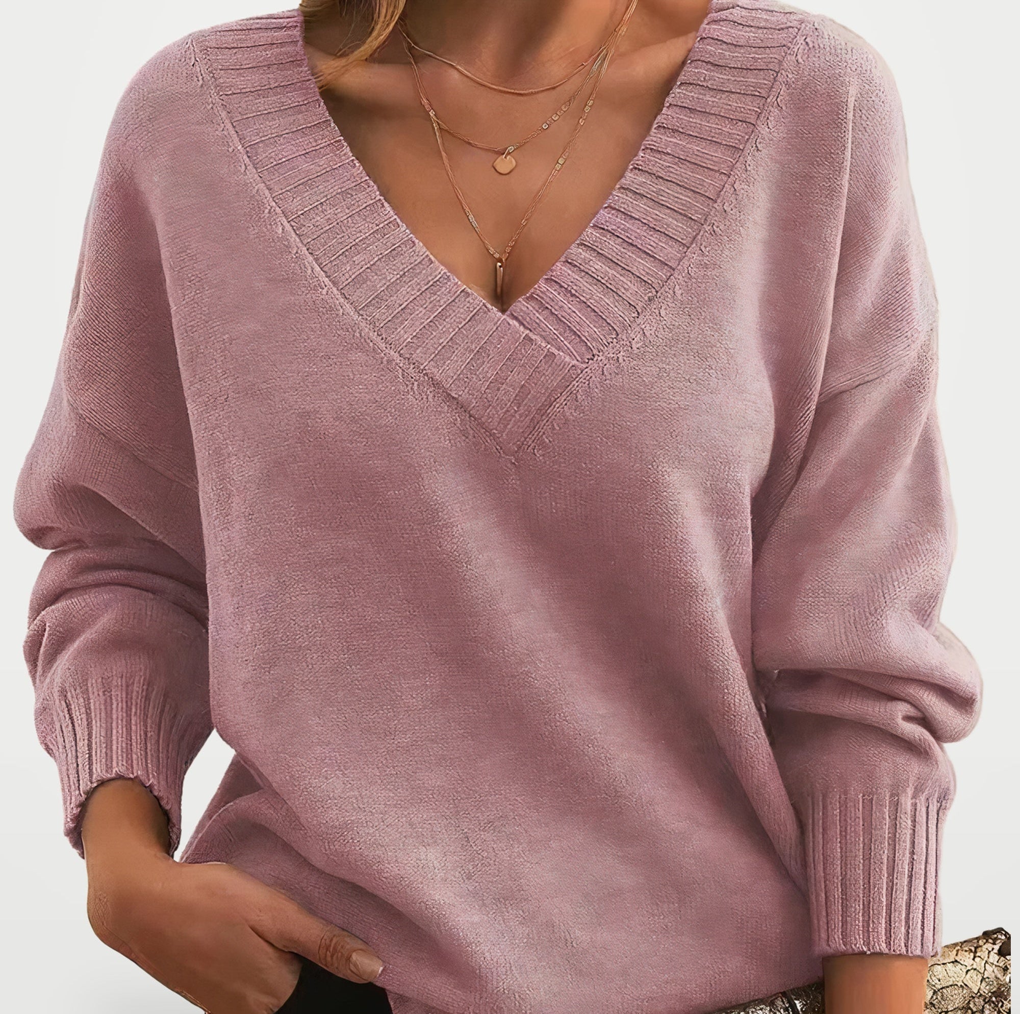 The Athletics Society | Women's Relaxed V-Neck Balloon Sweater - 4