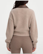 The Athletics Society | Women's Fuzzy Knit Zip Cardigan - 2
