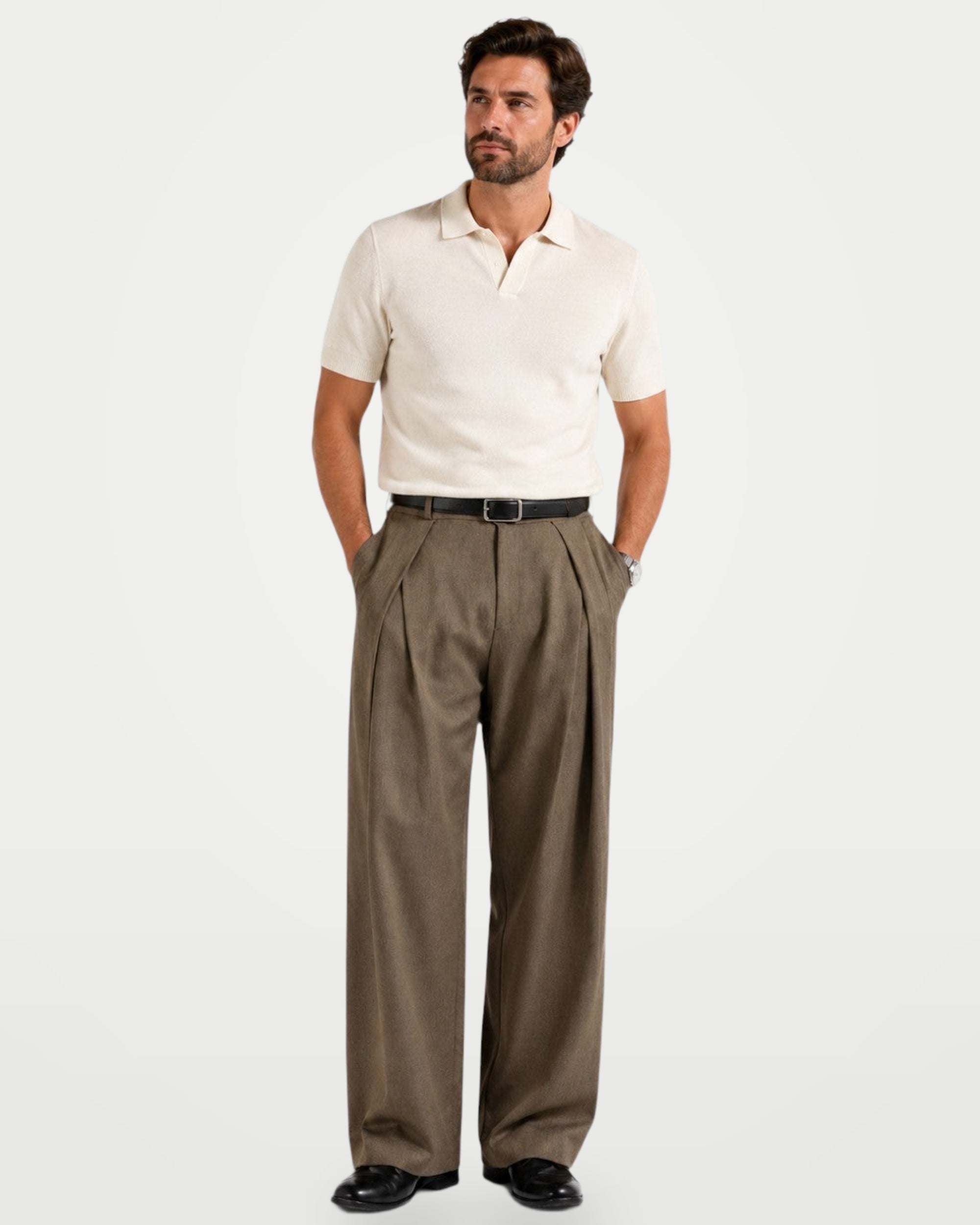 The Athletics Society | Men's Relaxed Pleated Wide Trousers - 3