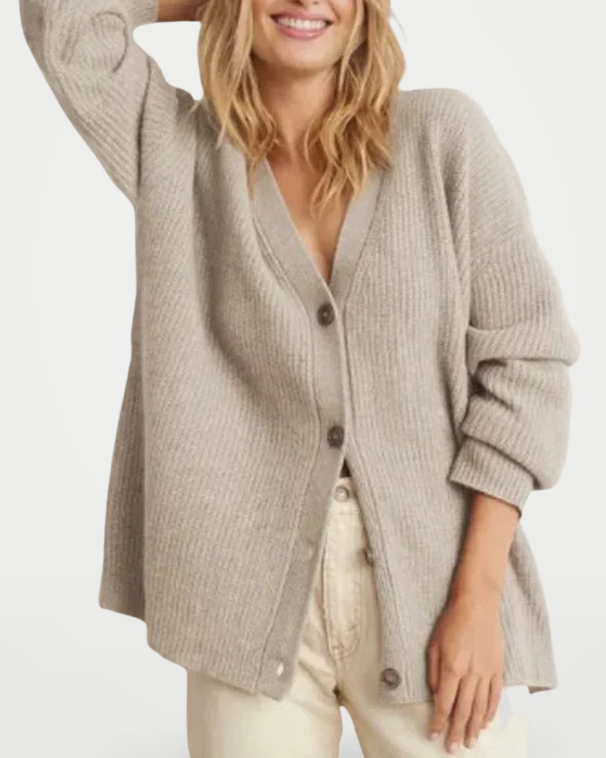 The Athletics Society | Women's Oversized Ribbed Knit Cardigan - 3