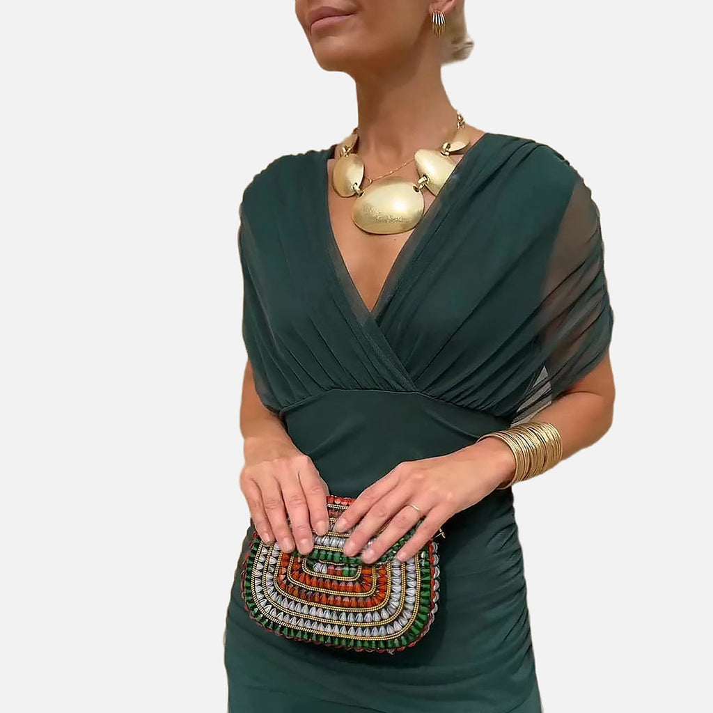The Athletics Society | Women's Elegant V-Neck Maxi Dress - 3