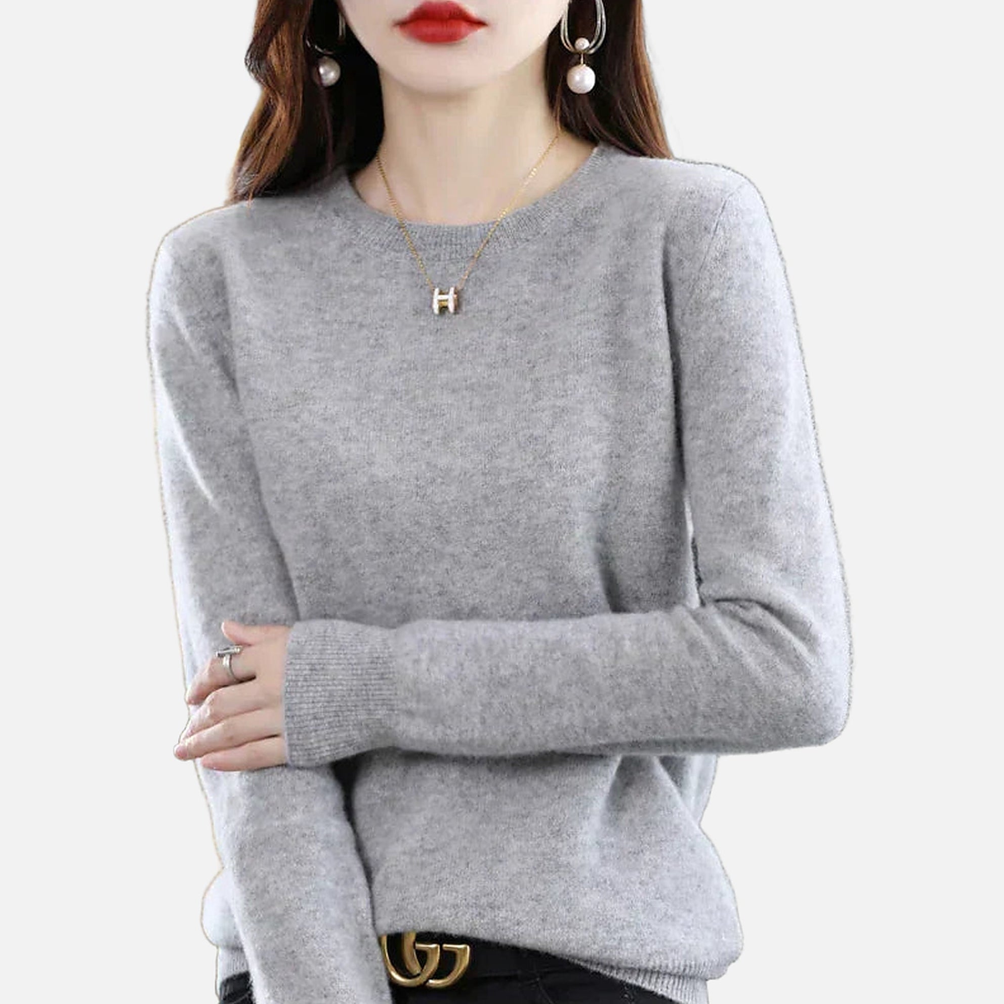 The Athletics Society | Women's Classic Cashmere Crewneck Sweater - 10