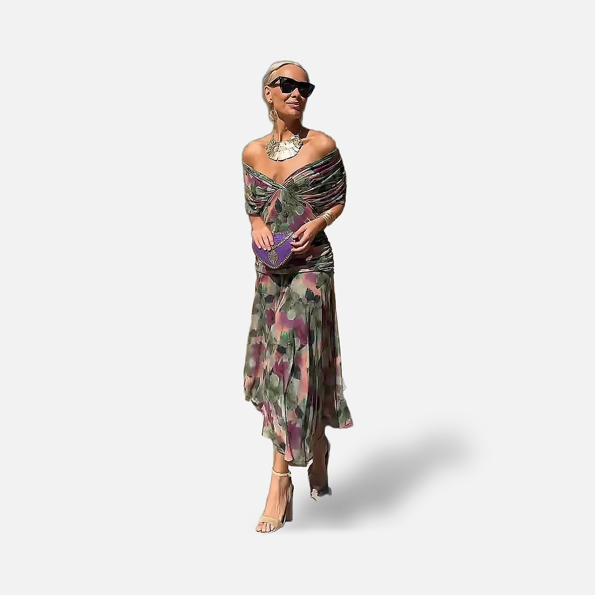 The Athletics Society | Women's Elegant V-Neck Maxi Dress - 4