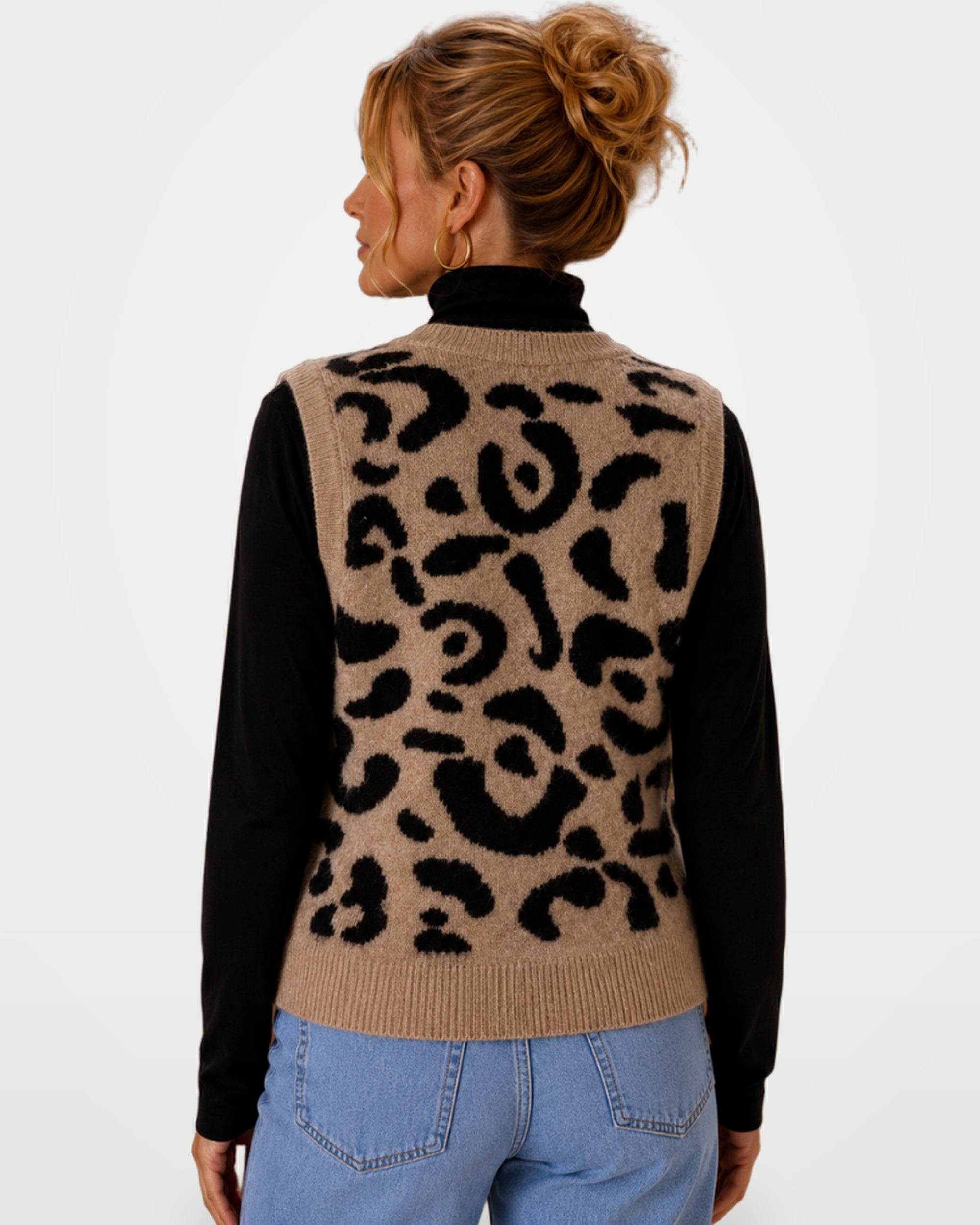 The Athletics Society | Women's Leopard Print Sweater Vest - 2
