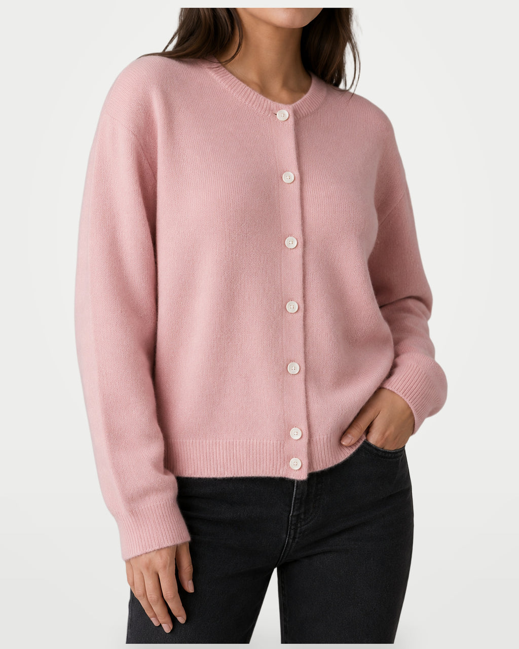 The Athletics Society | Women's Relaxed Fuzzy Knit Cardigan - 8
