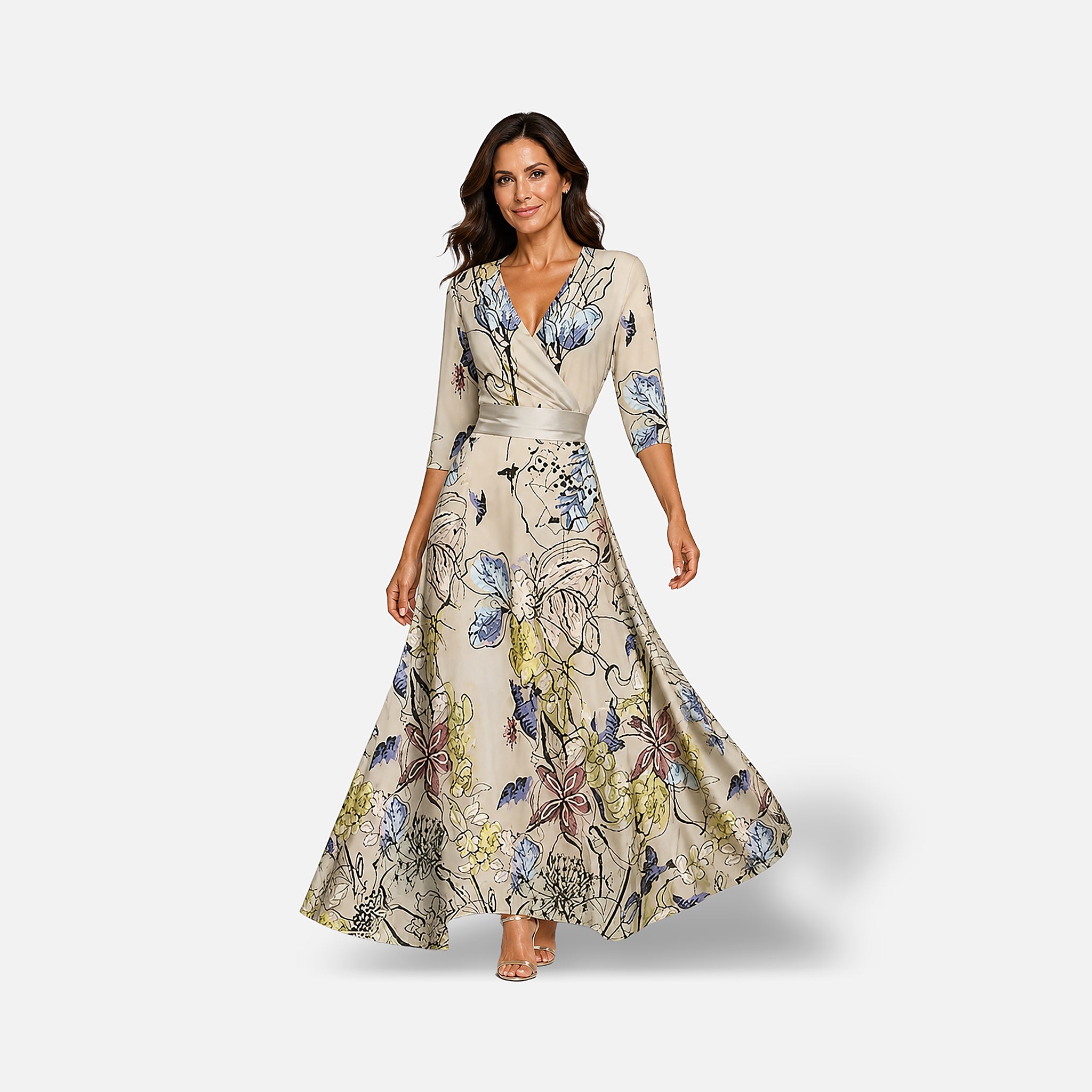 The Athletics Society | Women's Floral Wrap Midi Dress - 1