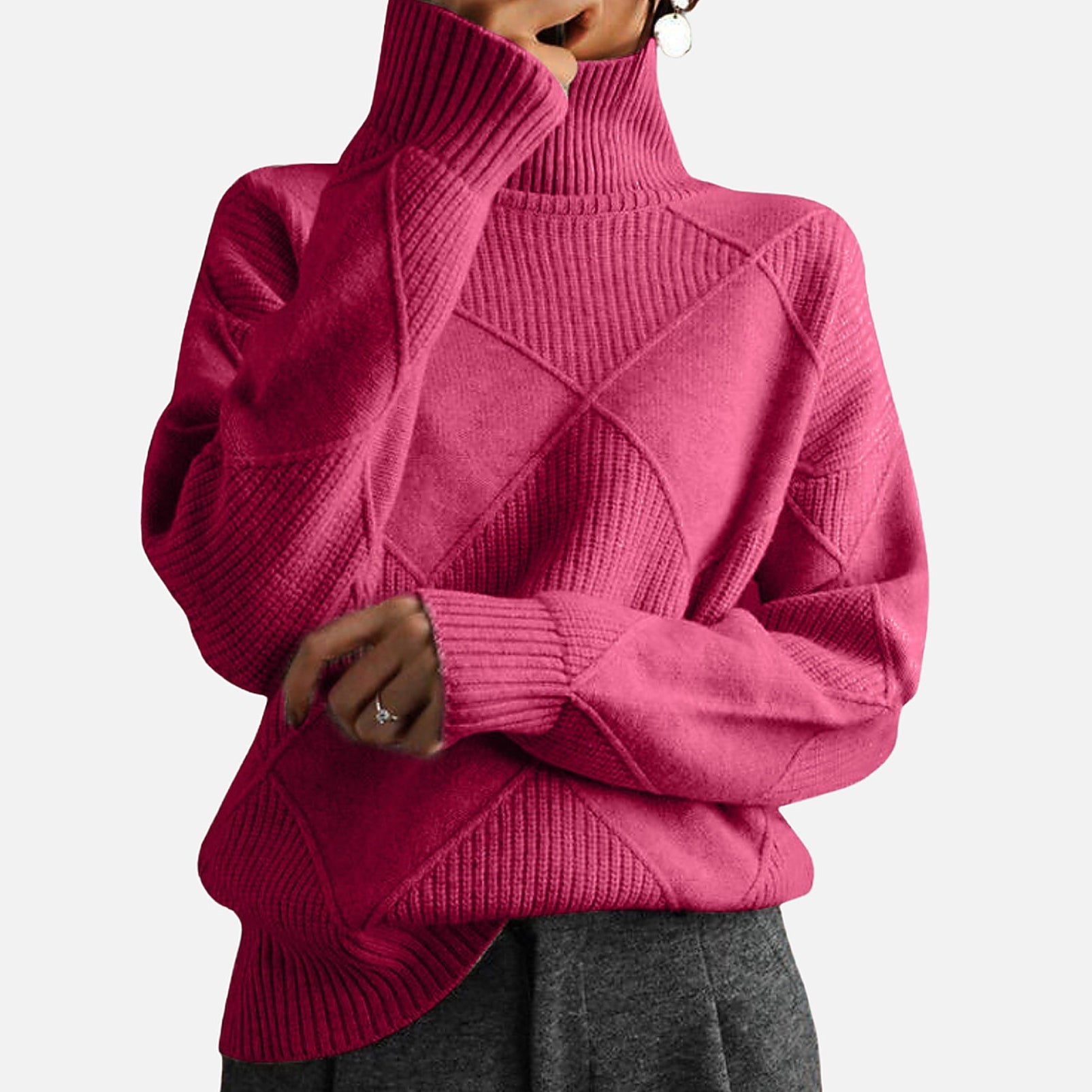 The Athletics Society | Women's Cashmere Turtleneck Sweater - 10